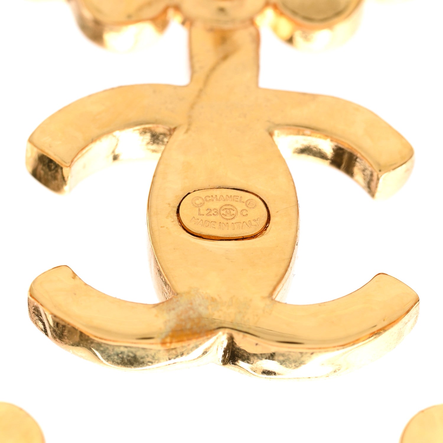 Chanel Crystal Heart CC Earrings Gold 4 of 6