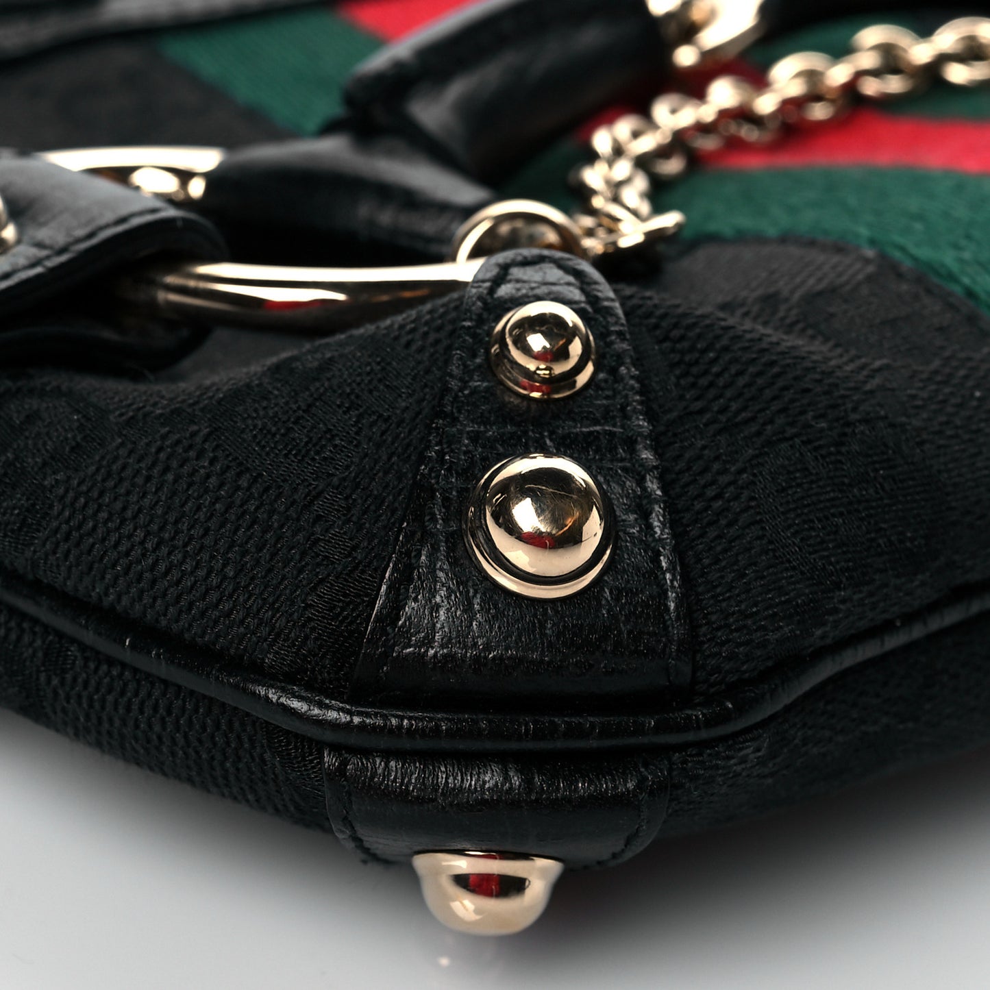 Monogram Web Horsebit Small Shoulder Bag Black