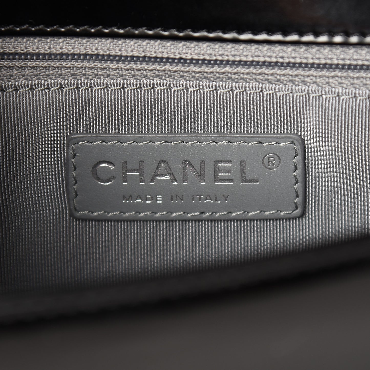 Glazed Calfskin Medium Boy Flap Black