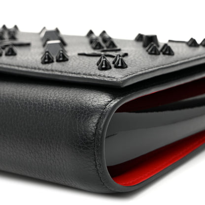 Christian Louboutin Calfskin Spikes Loubinthesky Paloma Clutch Black 10 of 10