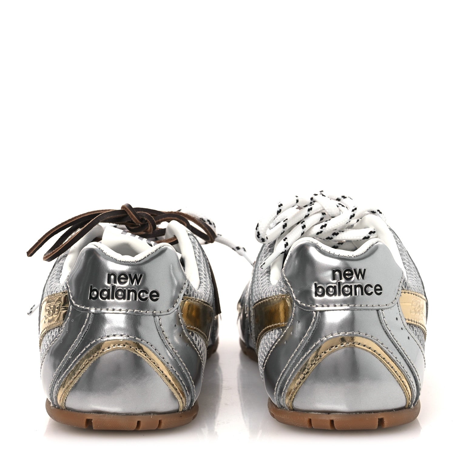 Miu Miu X NEW BALANCE Metallic Calfskin Mesh 530 SL Sneakers 39.5 Argento Platino 6 of 11