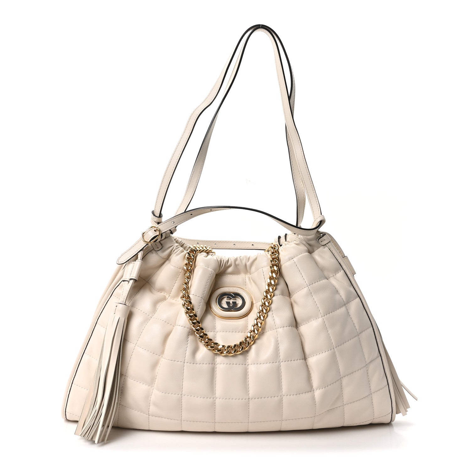 Gucci Calfskin Quilted Medium Deco Tote Bag Mystic White 1 of 10