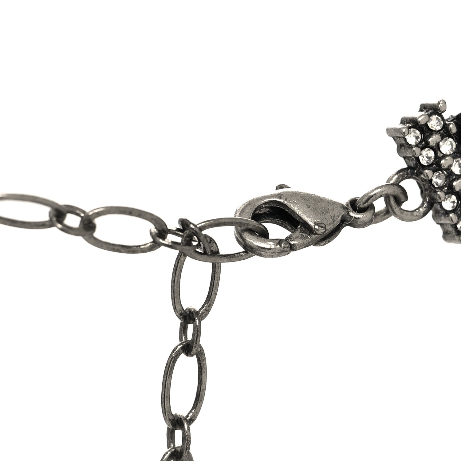 Christian Dior Velvet Crystal Dior Logo Choker Necklace Black White 4 of 5
