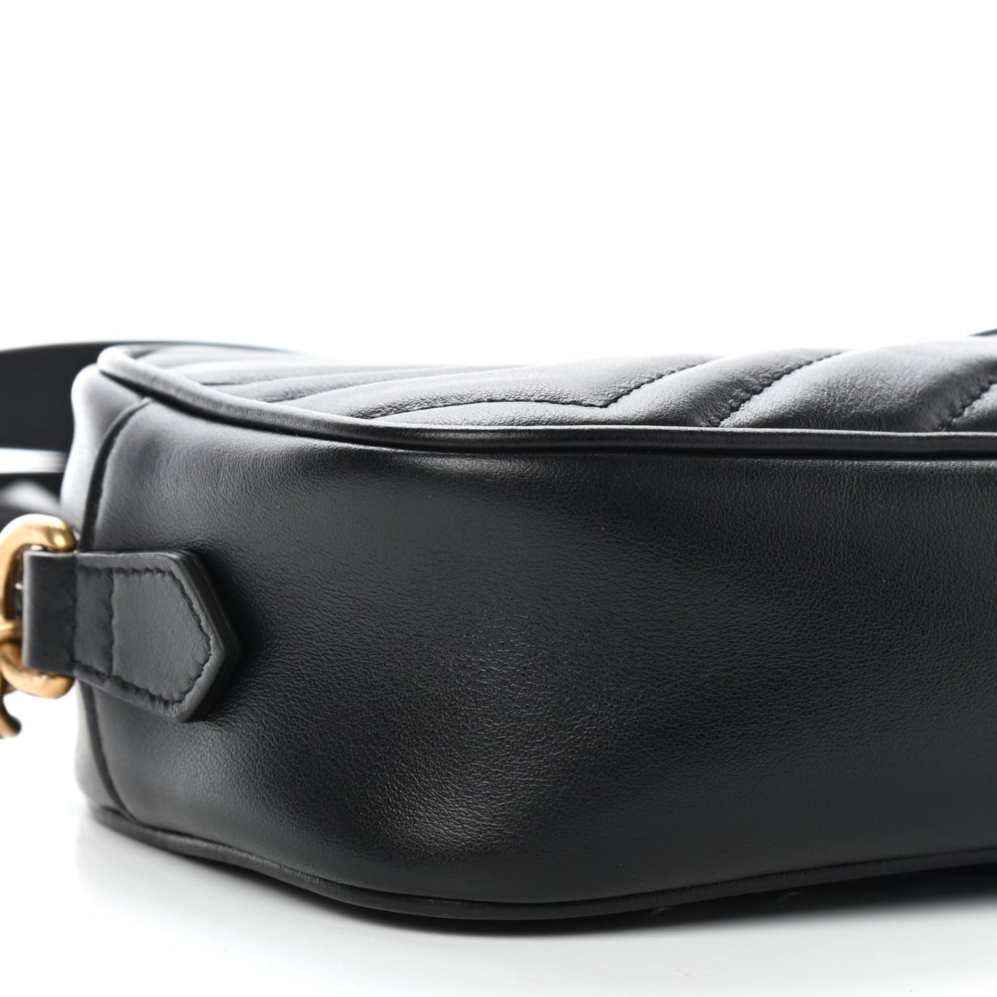 Calfskin Matelasse Mini GG Marmont Chain Shoulder Bag Black