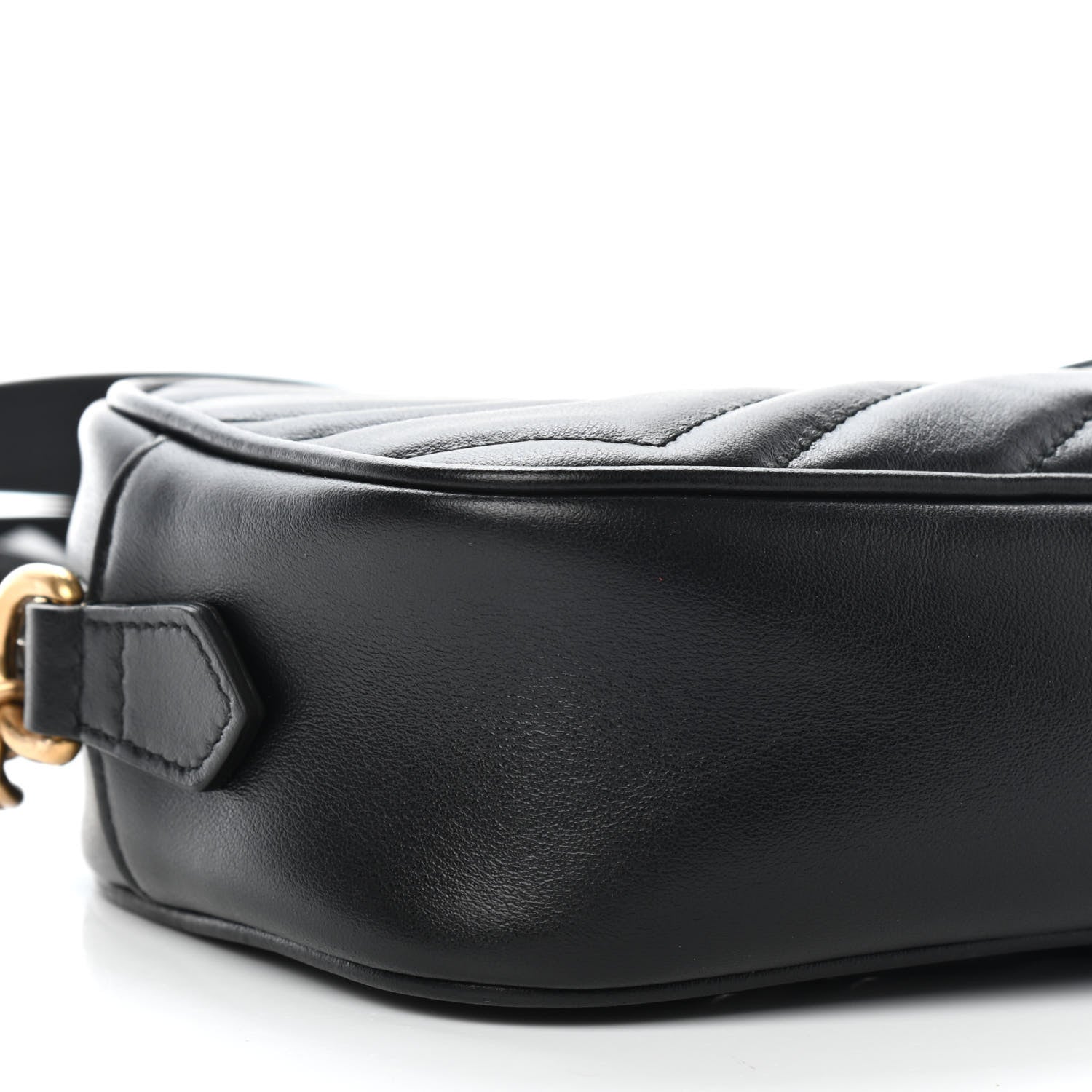 Gucci Calfskin Matelasse Mini GG Marmont Chain Shoulder Bag Black 9 of 10
