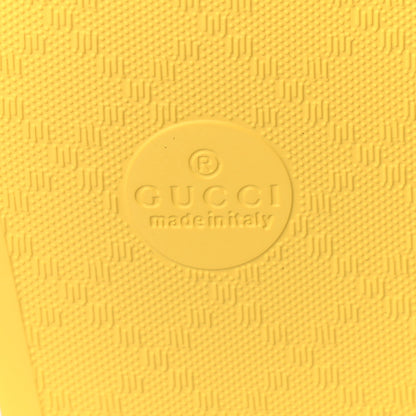 Gucci GG Supreme Monogram Smiling Plants Slide Sandals 35 Yellow Multicolor 6 of 10