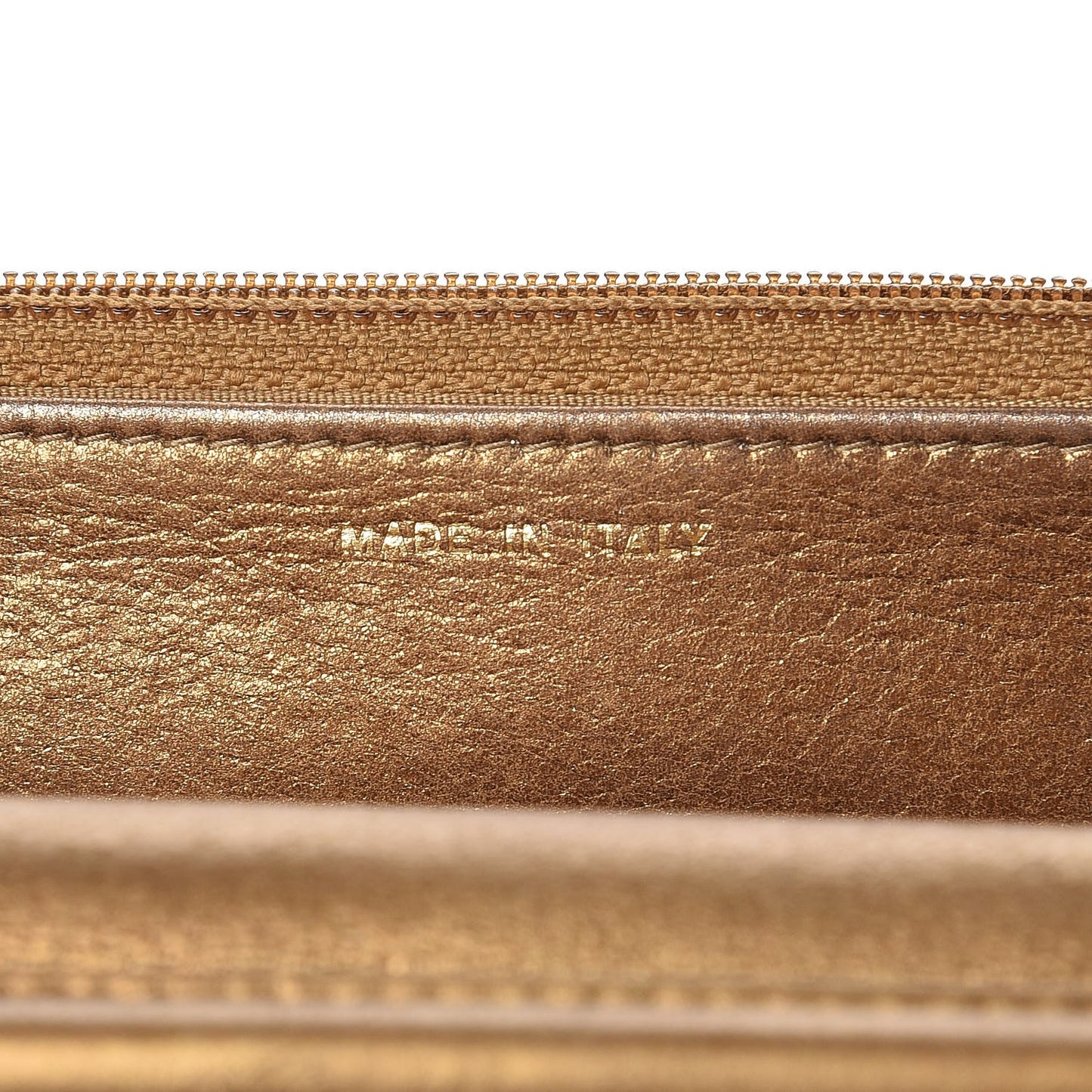 Metallic Lambskin Timeless Wallet on Chain WOC Gold