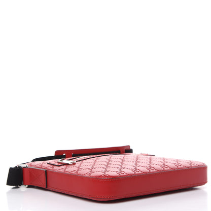 Gucci Guccissima Signature Small Messenger Bag Hibiscus Red 4 of 13