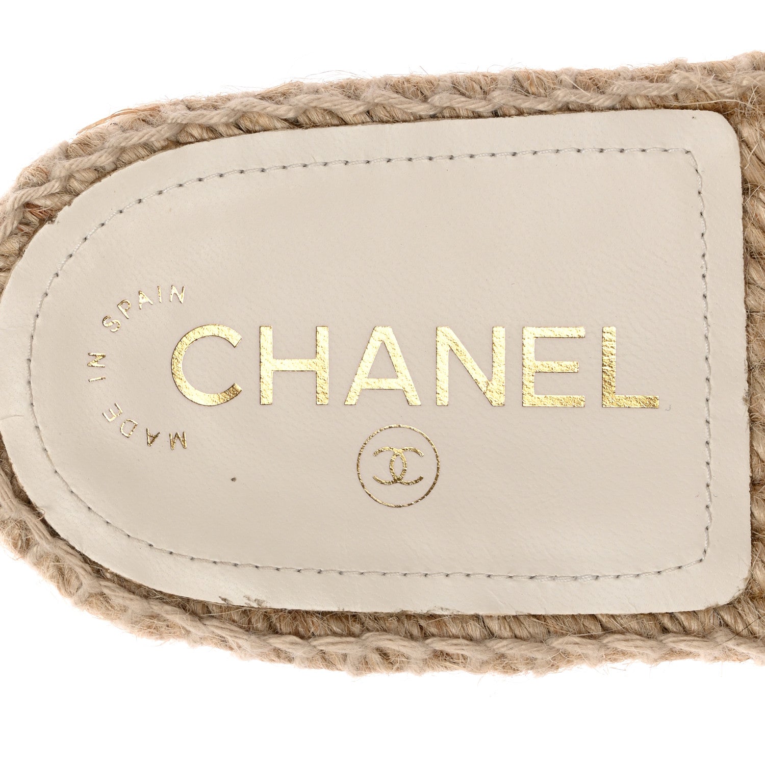 Chanel Lambskin Chain Espadrille Slip On Sandals 38 White 7 of 11