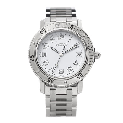Hermes Stainless Steel 38mm Clipper Diver Quartz Watch White 1 of 6