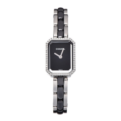 Chanel Stainless Steel Ceramic Diamond Bezel 16mm Premiere Quartz Watch Black 1 of 6