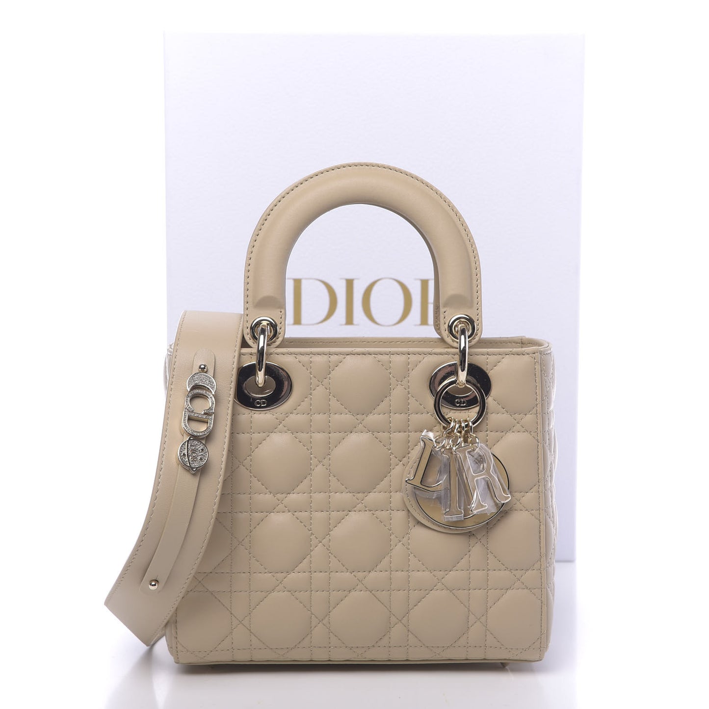 Lambskin Cannage Small My ABCDior Lady Dior Beige