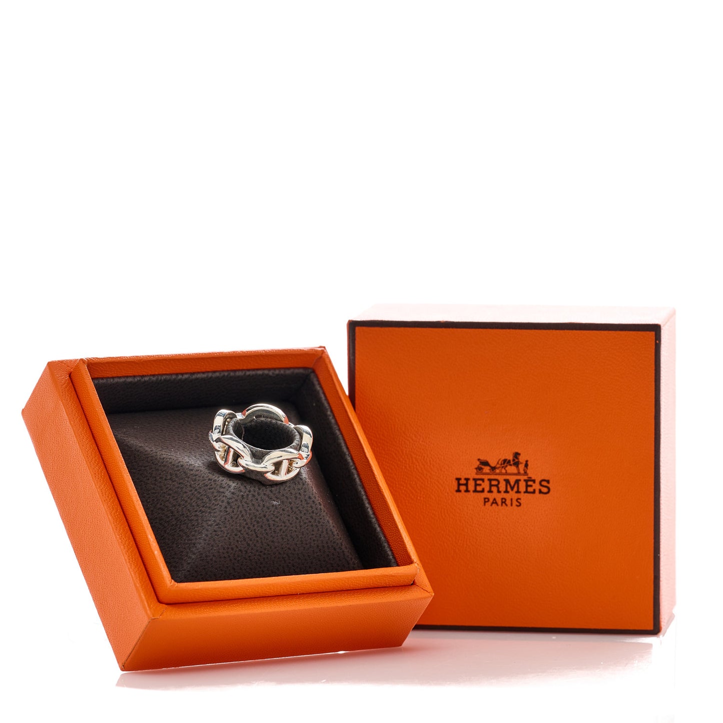 Sterling Silver PM Chaine d'Ancre Enchainee Band Ring 51 5.75