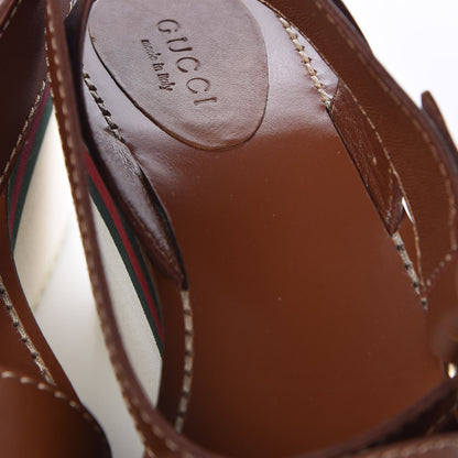 Gucci Calfskin Rubber Web Lifford Sandals 7 Cuir 13 of 16