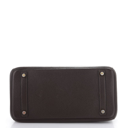 Hermes Taurillon Clemence Birkin 30 Chocolate 6 of 48