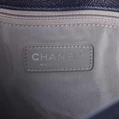Chanel Caviar Quilted Large French Riviera Flap Navy Blue 8 of 9