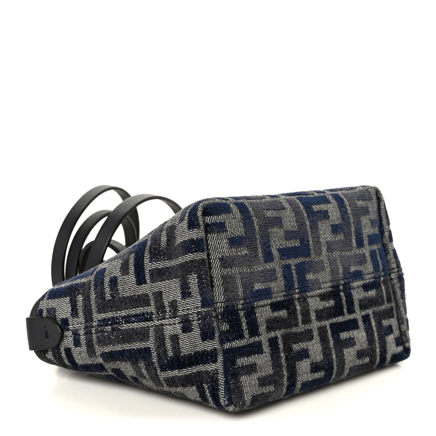 Chenille Vitello Santa Barbara FF Mini Roll Tote Navy