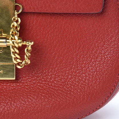 Chloe Grained Lambskin Mini Drew Shoulder Bag Plaid Red 16 of 19