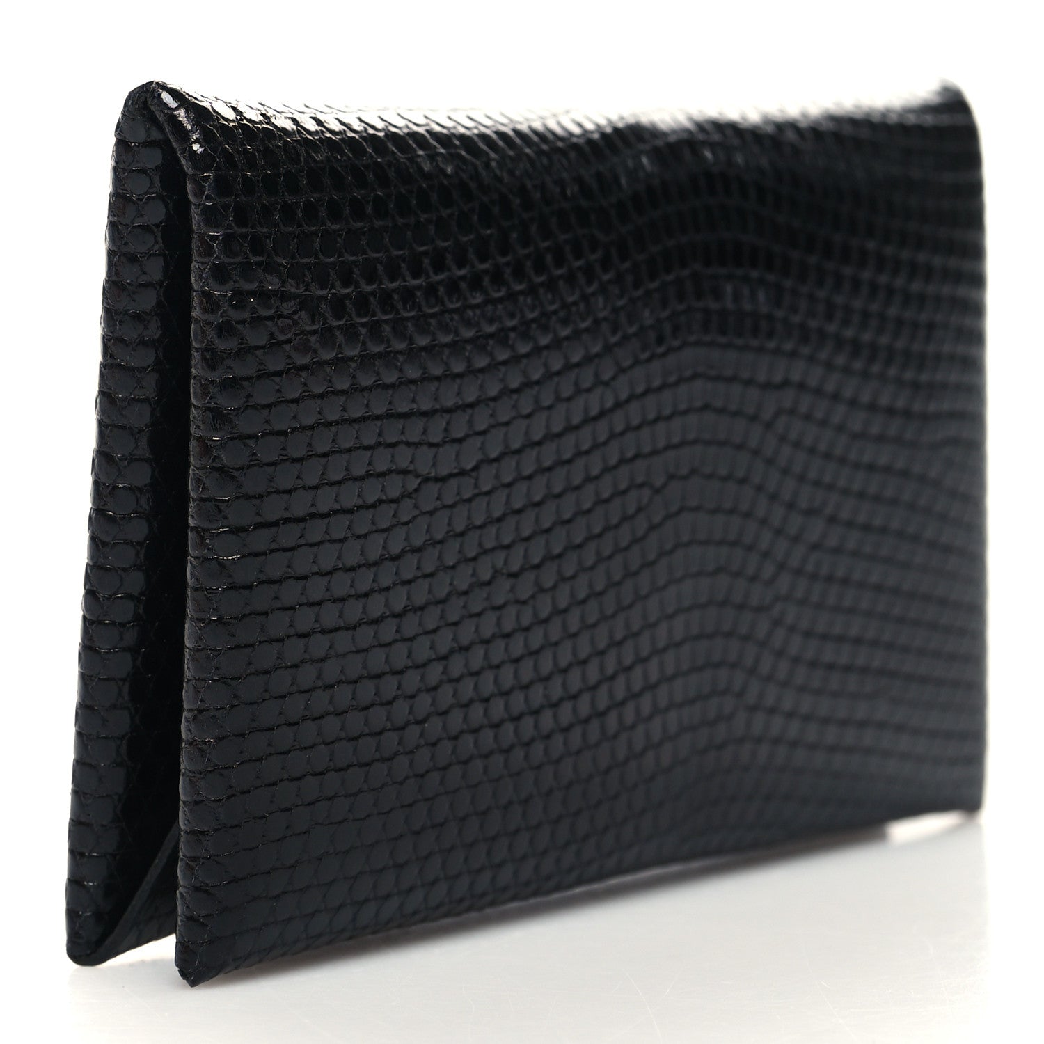 Hermes Lizard Calvi Card Case Black 3 of 10