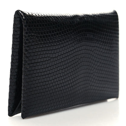 Hermes Lizard Calvi Card Case Black 3 of 10