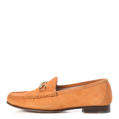 Gucci Suede Womens 1953 Horsebit Loafers 38 Yellow 1 of 9