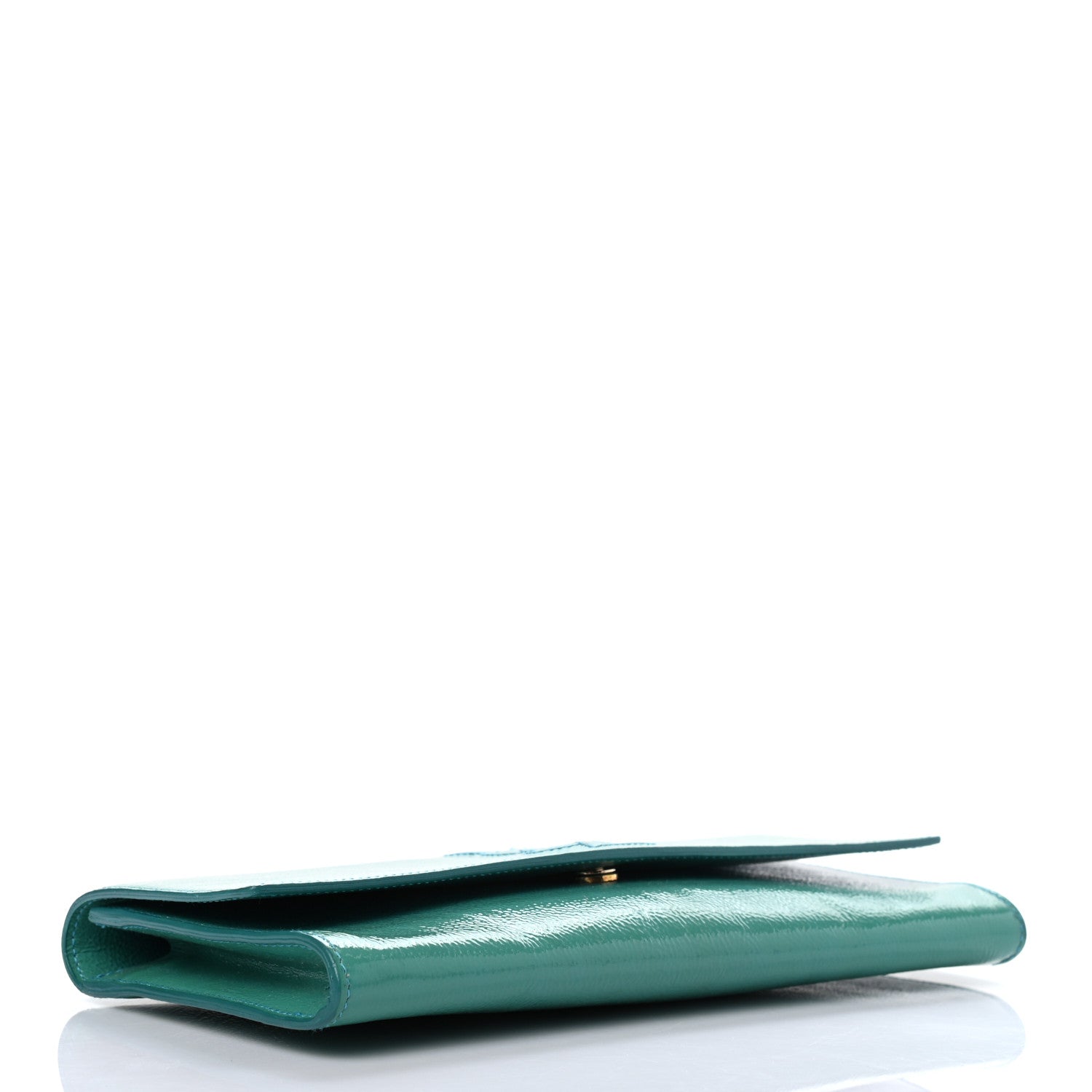 Saint Laurent Textured Patent Monogram Small Belle De Jour Clutch Turquoise 4 of 10