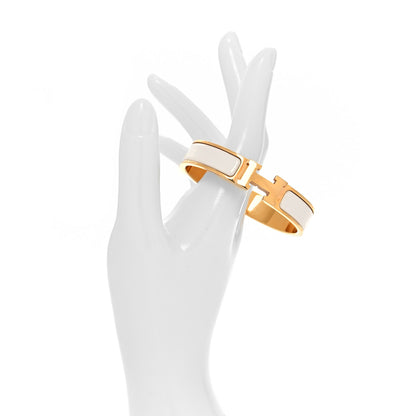 Hermes Enamel Narrow Clic Clac H Bracelet PM White 2 of 5
