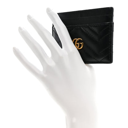 Gucci Calfskin Matelasse GG Marmont Card Holder Black 2 of 7
