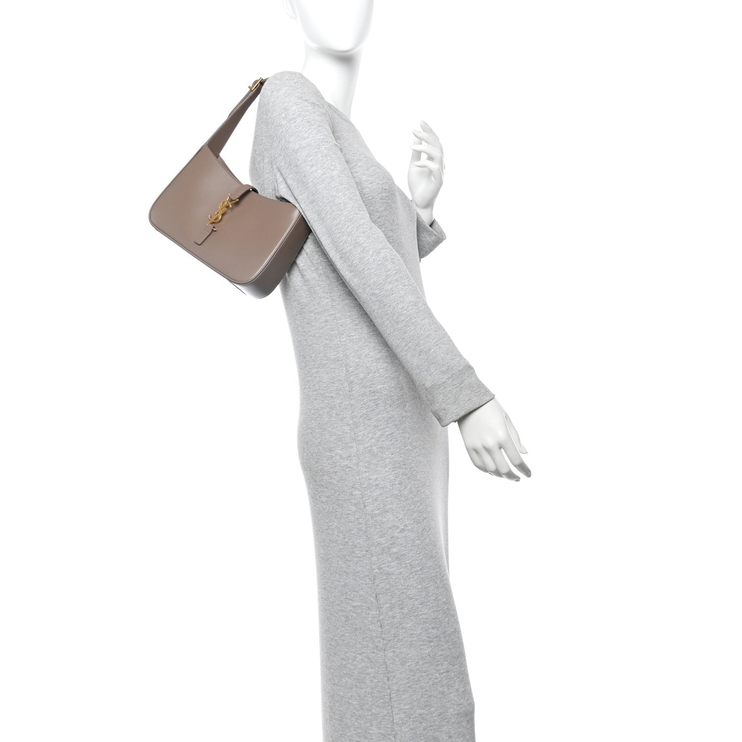 Saint Laurent Smooth Calfskin Le 5 A 7 Hobo Taupe 2 of 12