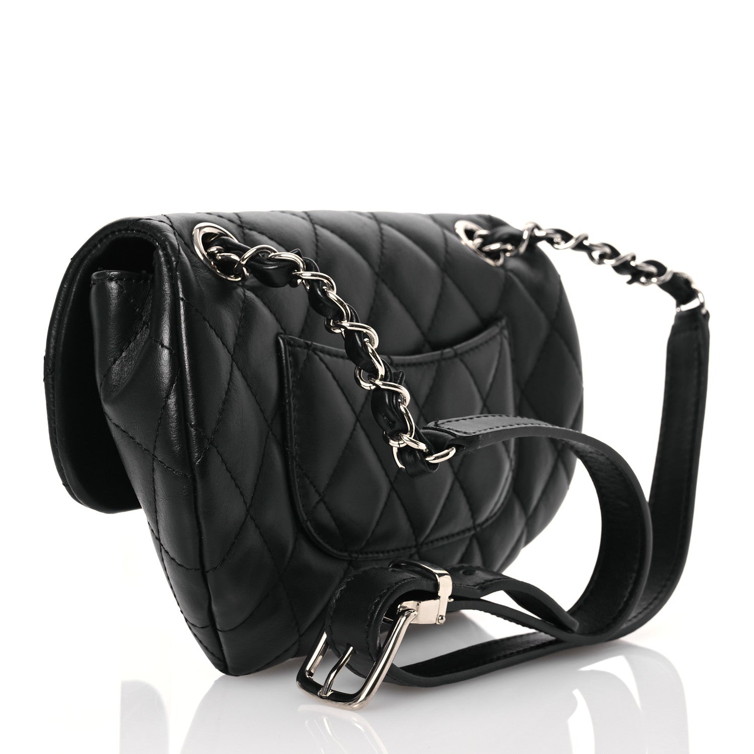 Chanel Calfskin Quilted CC Uniform Flap Belt Bag Black 3 of 13