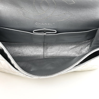 Chanel Metallic Calfskin Striped 2.55 Reissue Flap Silver 5 of 11
