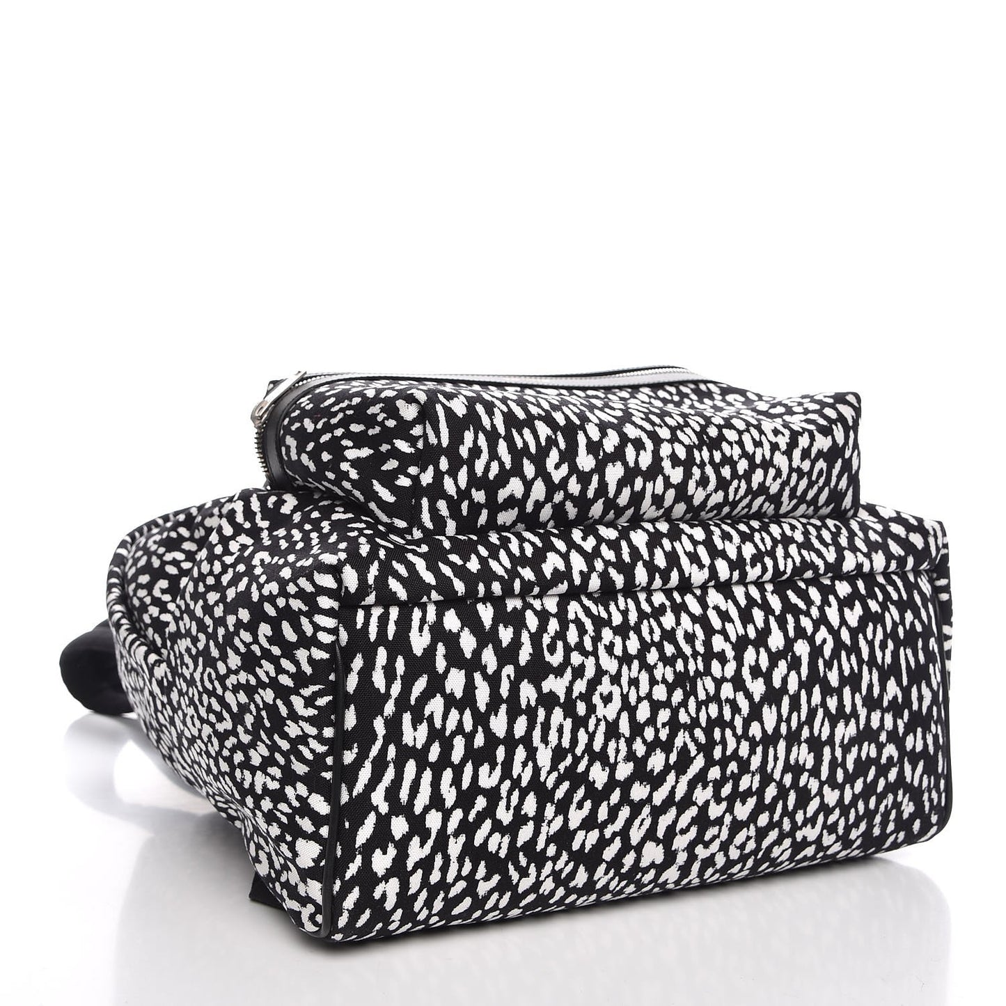 Printed Canvas Leopard Print Hunting Backpack Black White