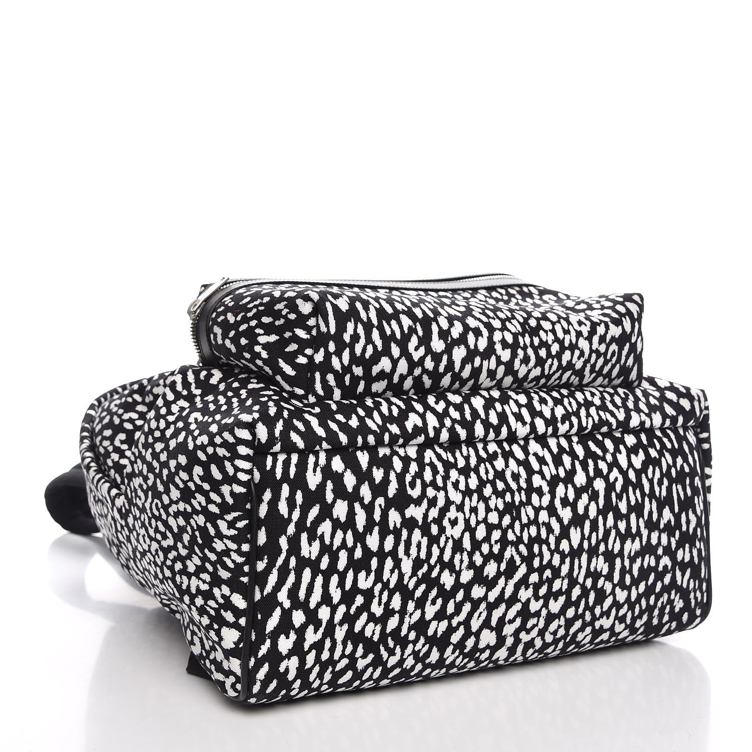 Saint Laurent Printed Canvas Leopard Print Hunting Backpack Black White 4 of 7