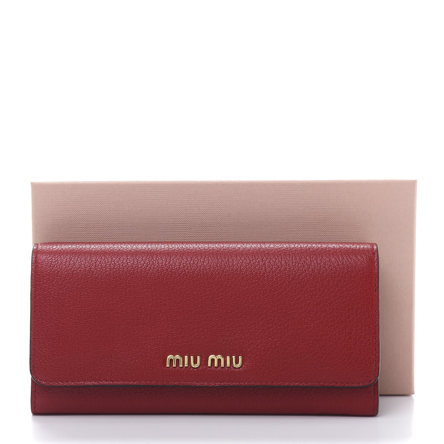 Miu Miu Goatskin Continental Flap Wallet Rubino 10 of 10