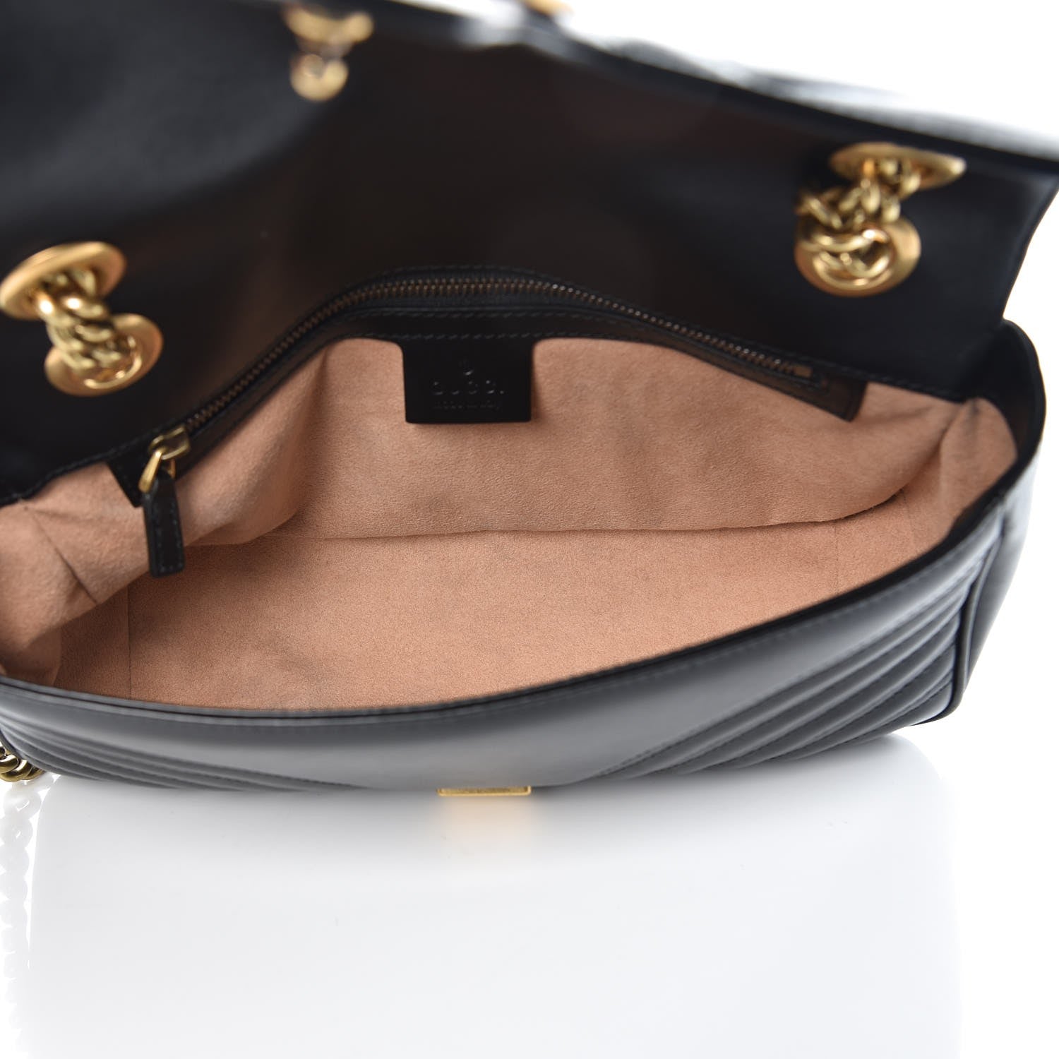 Gucci Calfskin Matelasse Small GG Marmont Shoulder Bag Black 5 of 7