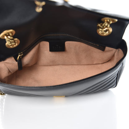 Gucci Calfskin Matelasse Small GG Marmont Shoulder Bag Black 5 of 7