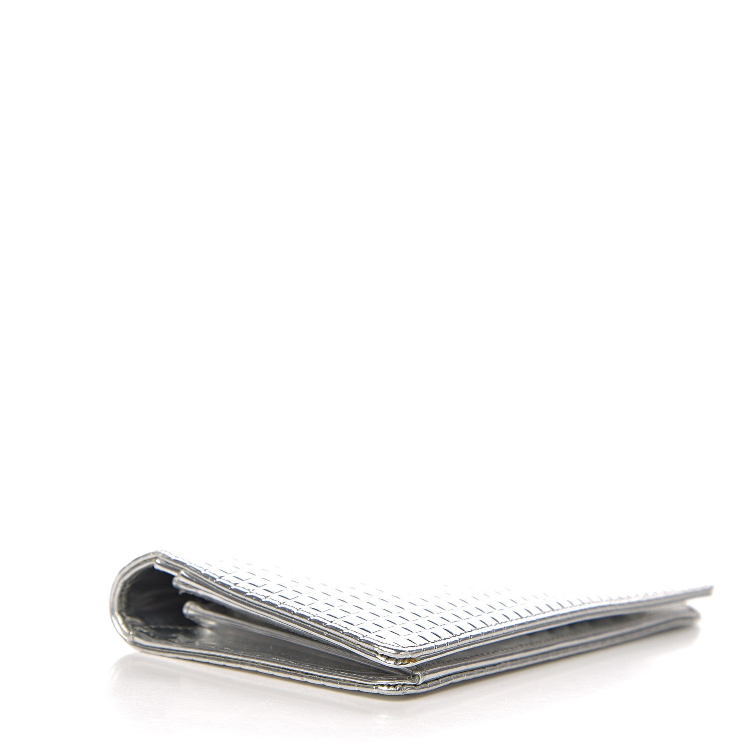 Chanel Metallic Patent Calfskin Embossed CC Yen Wallet Silver 3 of 10