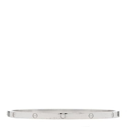 Cartier 18K White Gold 6 Diamond Small LOVE Bracelet 19 2 of 8