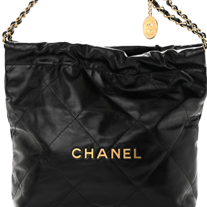 Chanel Shiny Calfskin Quilted Small Chanel 22 Black 9 of 13