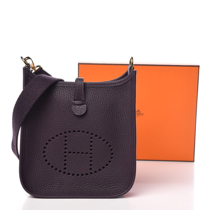 Hermes Taurillon Clemence Evelyne TPM Raisin 10 of 10