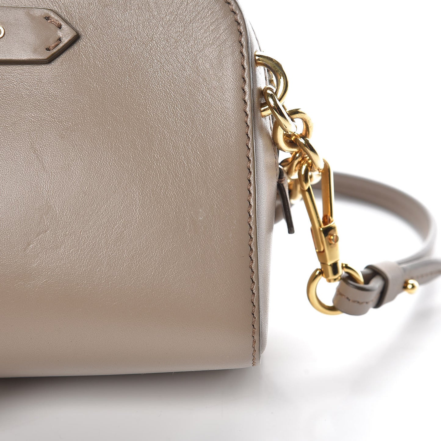 Calfskin Chain Strap Small Crossbody Bag Taupe