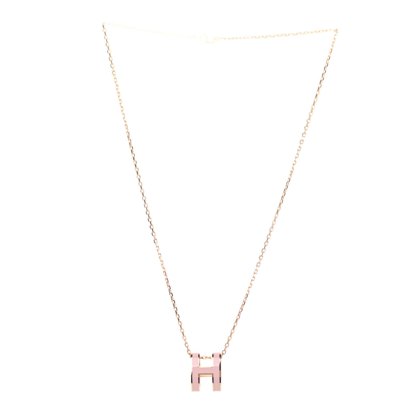 Lacquered Rose Gold Pop H Pendant Necklace Rose Dragee