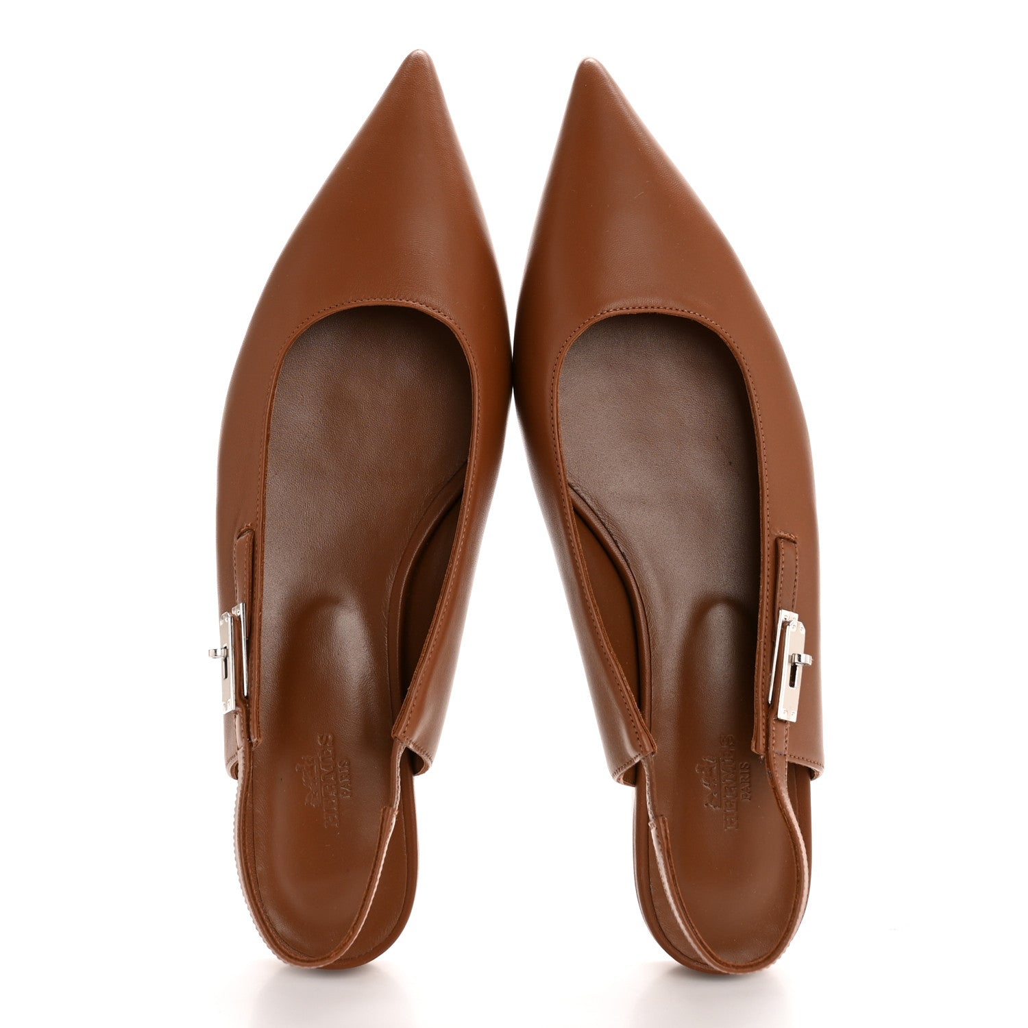 Hermes Nappa Lovely Slingback Mules 41 Gold 2 of 10