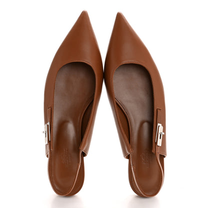 Hermes Nappa Lovely Slingback Mules 41 Gold 2 of 10