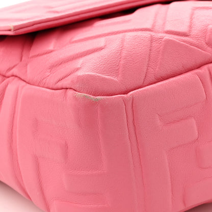 Fendi Nappa FF 1974 Embossed Baguette Rosa Fluo 11 of 12