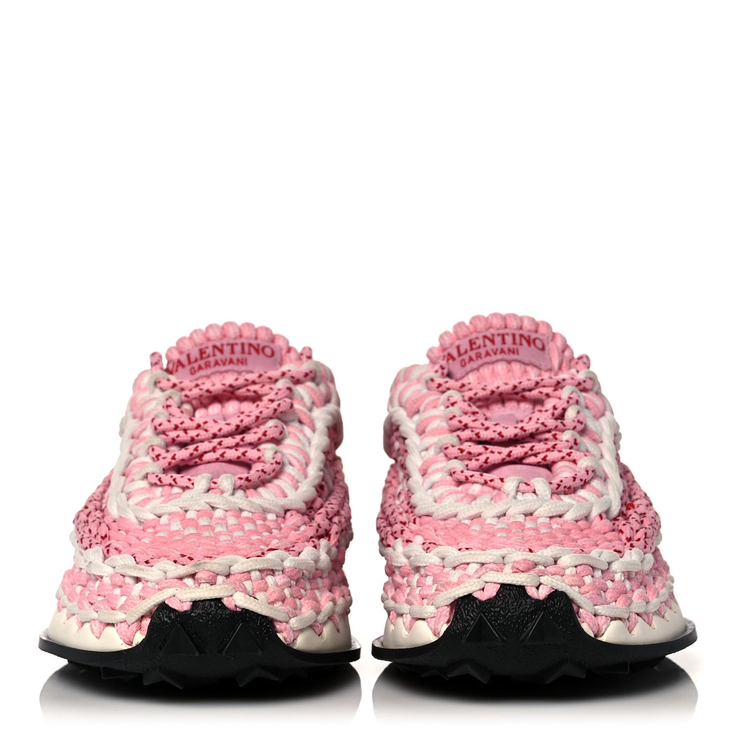 Fabric Crochet Womens Low Top Sneakers 38 Pink