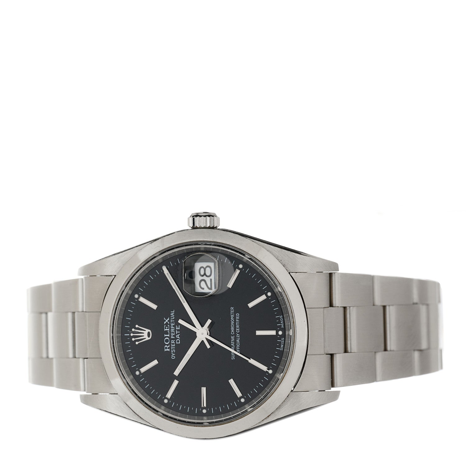 Rolex Stainless Steel 34mm Oyster Perpetual Date Watch Black 15200 2 of 4