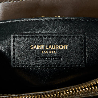 Saint Laurent Calfskin Y Quilted Monogram Small Loulou Chain Satchel Soil Brown 7 of 11