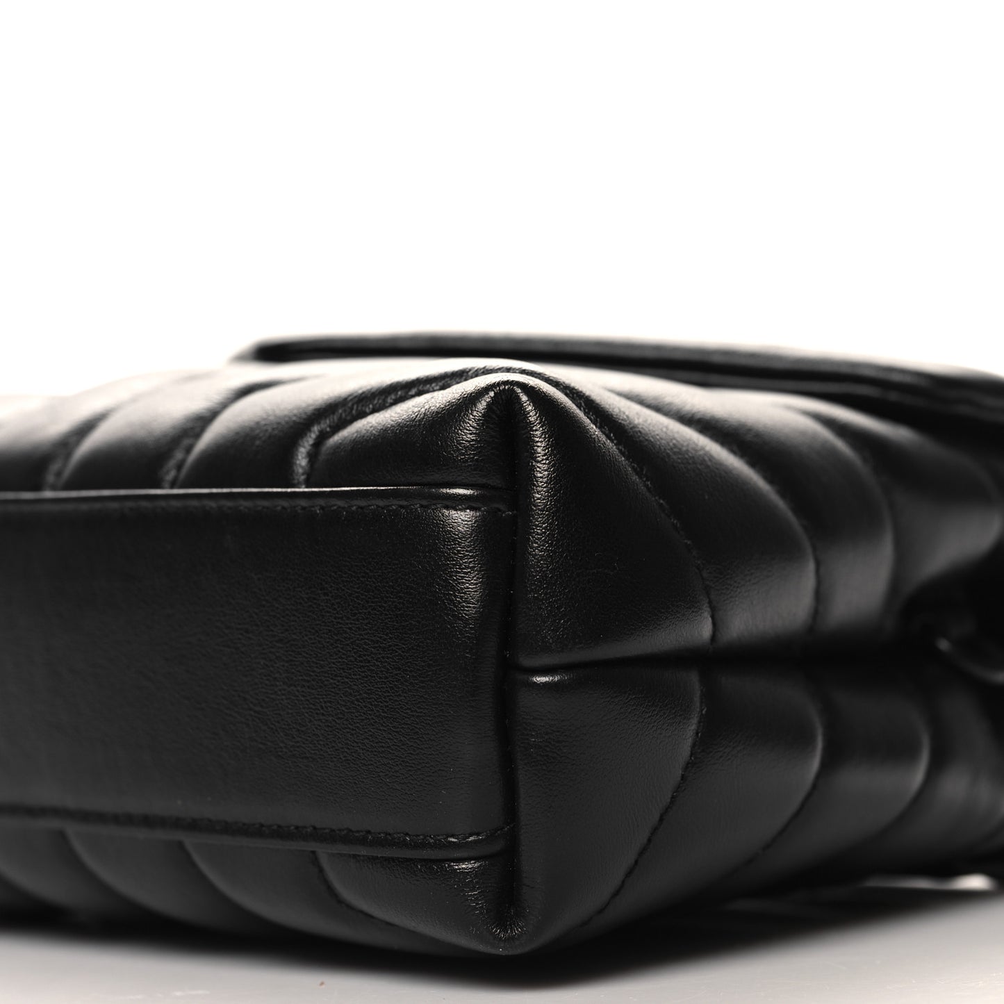 Calfskin Y Quilted Monogram Monochrome Toy Loulou Crossbody Bag Black