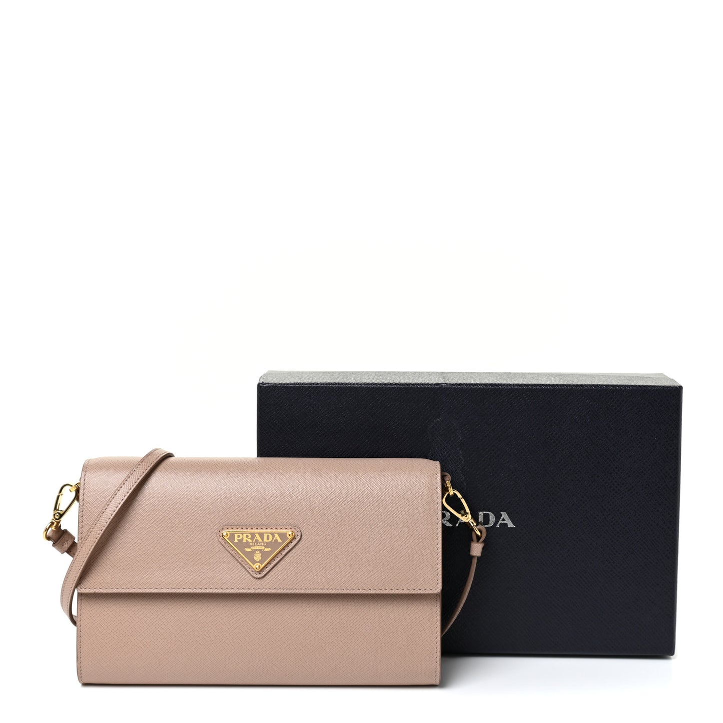 Saffiano Wallet With Shoulder Strap Cipria
